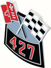 Load image into Gallery viewer, OER Diecast &quot;427&quot; Air Cleaner Emblem Set With 425 HP For 1955-1972 Chevy Models
