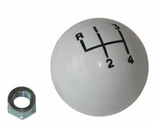 Load image into Gallery viewer, White 4 Speed Shifter Knob Ball &amp; Lock Nut 1964-1972 Pontiac GTO Lemans Firebird
