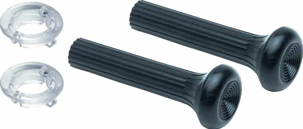 OER Black Dash Vent Knob Set With Clear Ferrule Set 1968 Firebird and Camaro