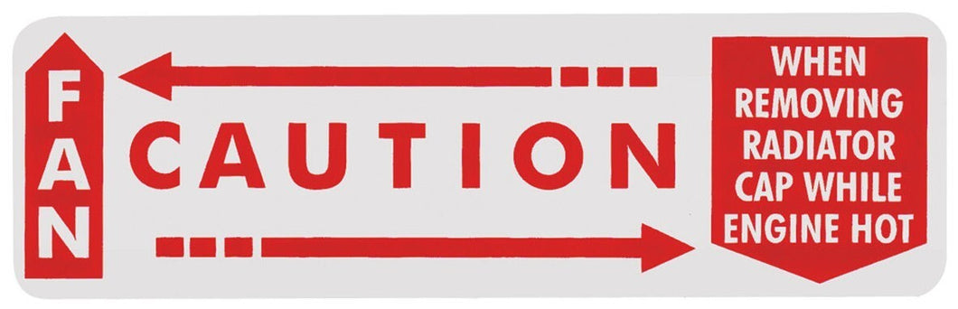 Fan Caution Decal For 1962-1964 Grand Prix and 1962-1963 Bonneville and Catalina