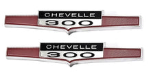 Load image into Gallery viewer, OER Zinc Diecast Quarter Panel Nameplate Emblem Set For 1965 Chevy Chevelle 300
