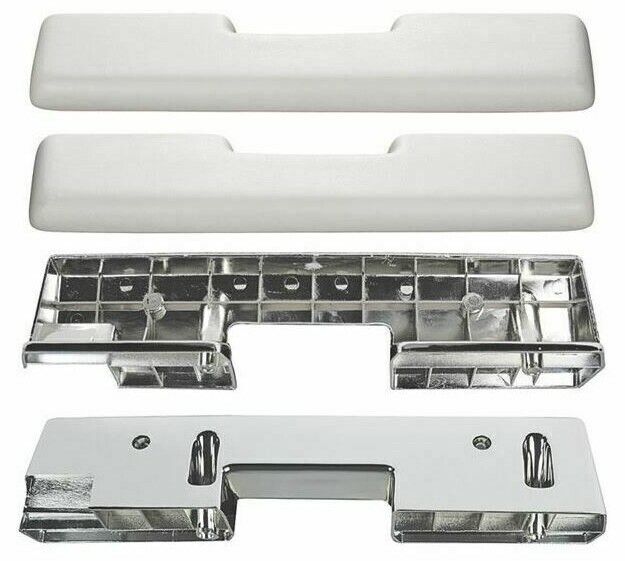 RestoParts White Front Armrest Base and Pad Kit 1965-1967 Oldsmobile Cutlass/442