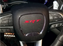 Load image into Gallery viewer, Flat Black SRT Steering Wheel Emblem Overlay Decal For 2015-2023 Dodge Charger
