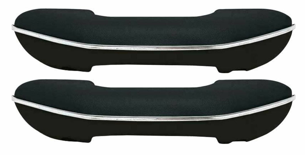 OER Black/Black Armrest Set With Stainless Trim 1955-1966 Chevy/GMC Pickup Truck