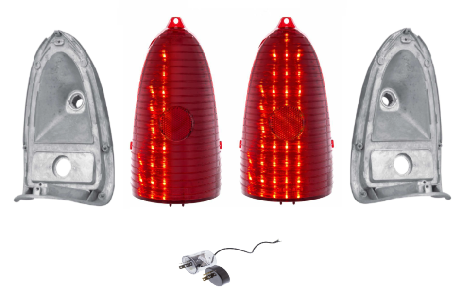 United Pacific 1 Piece Sequential LED Tail Light and Housing Set 1955 Bel Air
