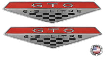 Load image into Gallery viewer, Diecast 6.5 Litre Front Fender Emblem Set For 1964-1968 Pontiac GTO USA Made
