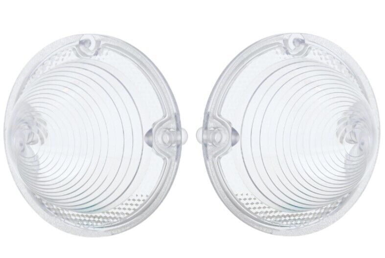 United Pacific Clear Park Lamp Lens Pair For 1958 Chevy Bel Air Biscayne Impala