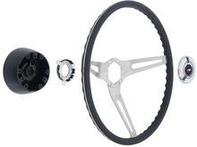 Load image into Gallery viewer, OER 15&quot; Black Grip Cushioned Steering Wheel Kit For 1967-1972 Chevy &amp; GMC Trucks

