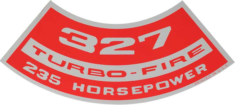OER Air Cleaner Decal Turbo-Fire 327/235 HP Camaro Nova Chevelle Impala Corvette