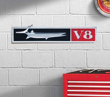 Load image into Gallery viewer, OER 18&quot; x 4&quot; 3 Dimensional Photorealistic Metal Sign With Barracuda V8 Logo
