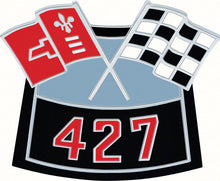 Load image into Gallery viewer, OER Diecast &quot;427&quot; Air Cleaner Emblem Set With 425 HP For 1955-1972 Chevy Models
