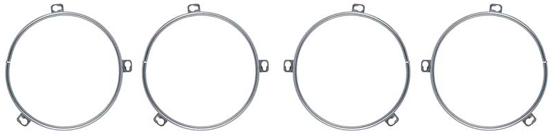 OER 3 Tab Headlight Trim Ring Set For 1964-1976 Dodge and Plymouth Models