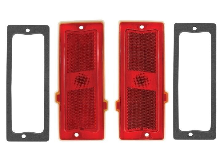 RestoParts Rear Marker Light Lens Set For 1970-1972 Chevy Chevelle Models