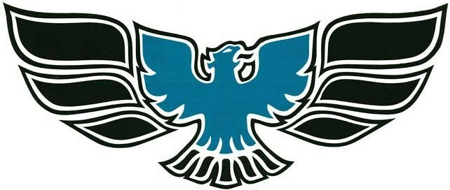 Black and Blue Front Bumper Bird Decal For 1970-1972 Pontiac Firebird Trans AM