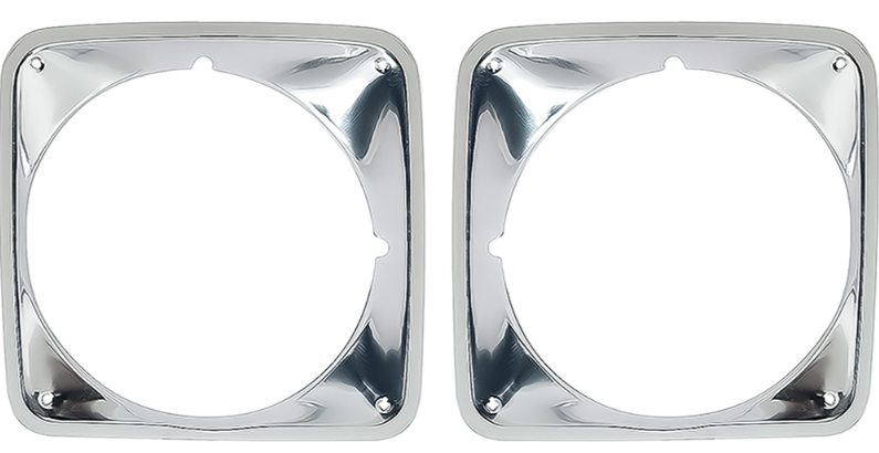 OER Bright Aluminum Headlamp Bezel Set For 1969-1972 Chevy Truck Blazer Suburban