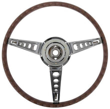Load image into Gallery viewer, OER 16&quot; 3 Spoke Deluxe Woodgrain Steering Wheel For 1965-1966 Ford Mustang
