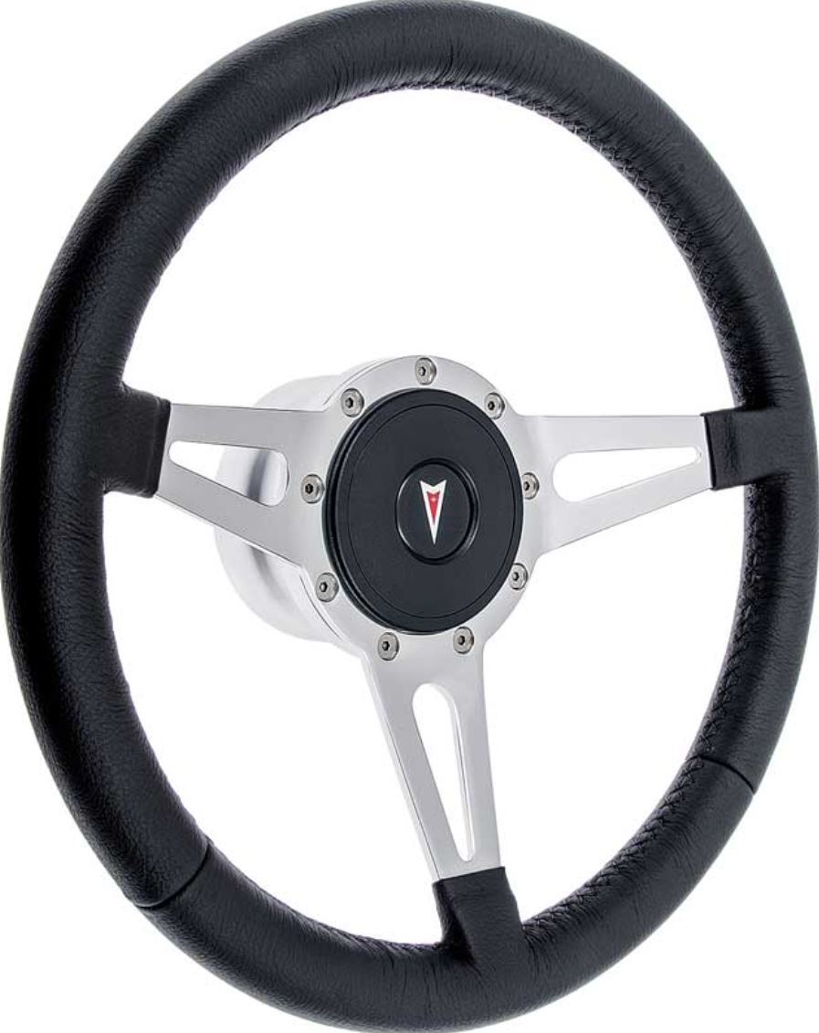 1969-1992 Pontiac Steering Wheel Kit Black Leather Grip Firebird GTO Lemans