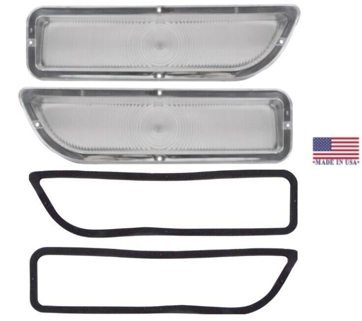 Trim Parts Clear Parking Light Lens Set For 1962-1966 GMC Pickup Trucks