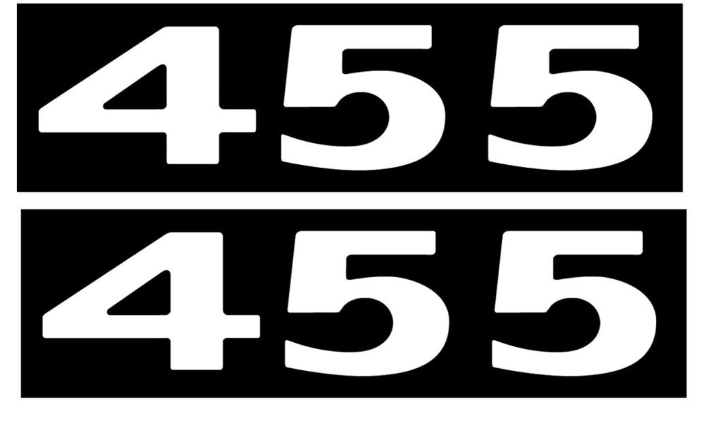 White 455 Hood Scoop Decal Set For 1973 Pontiac GTO Lemans and Tempest