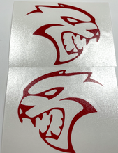 Load image into Gallery viewer, Red SRT Hellcat Emblem Overlay Decal Pair For 2019-2023 Dodge Challenger
