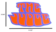 Load image into Gallery viewer, Orange on Blue The Judge Fender Decal For 1970-1971 Pontiac GTO Models
