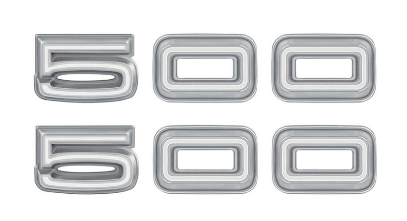 OER Zinc Diecast 500 Quarter Panel Emblem Set For 1968 Dodge Coronet Models