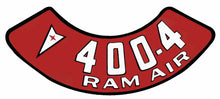 Load image into Gallery viewer, OER Air Cleaner Decal 400-4V Ram Air 1959-1977 GTO Catalina Firebird
