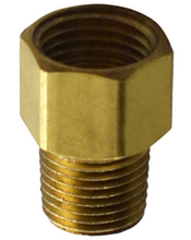 Load image into Gallery viewer, Brass Inverted Flare Brake Line Adapter Fitting 1/4 NPT Male to 1/2-20 Female
