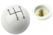 Load image into Gallery viewer, White 4 Speed Hurst Gear Shift Knob 3/8"-16 Thread &amp; Lock Nut 1964-72 GM Models
