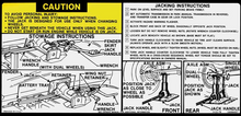 Load image into Gallery viewer, OER Jacking Instruction Decal 1978-1979 Chevy &amp; GMC Pickup Trucks 4 Wheel Drive
