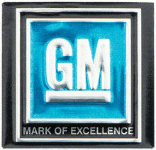 Load image into Gallery viewer, OER (2) Blue Mark of Excellence Seat Belt Decals 1968-1972 Pontiac Chevy Buick
