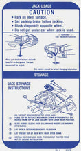 Load image into Gallery viewer, OER Inner Trunk Lid Spare Jacking Instructions Decal 1970 Pontiac Firebird
