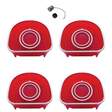 Load image into Gallery viewer, 1968 Chevrolet Impala Caprice LED Tail Light SS Trim Set of 4 w/ LED Flasher
