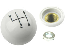 Load image into Gallery viewer, White 4 Speed Hurst Gear Shift Knob 3/8"-24 Thread &amp; Lock Nut 1964-72 GM Models
