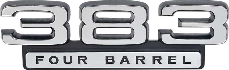 OER Front Fender 383 Emblem For Dodge Charger Coronet Dart and Barracuda
