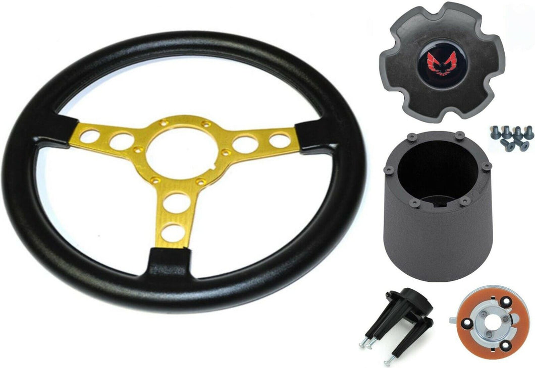 Black Gold Spoke Fat Formula Steering Wheel Kit 1972-1980 Firebird/Trans AM