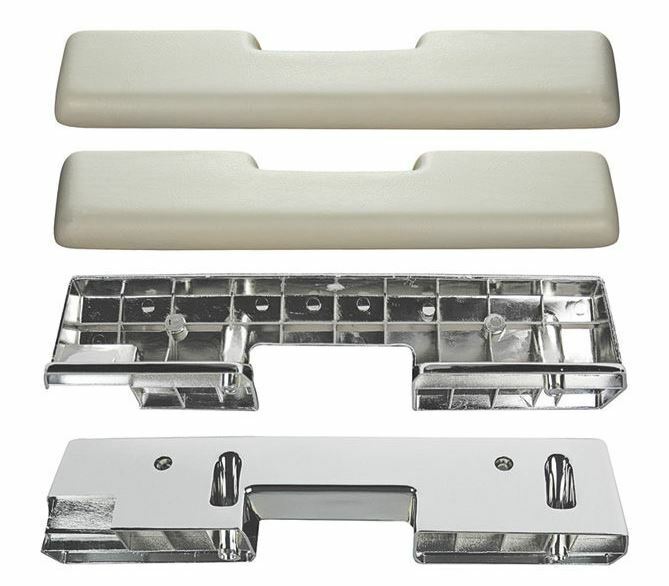 RestoParts Fawn Front Armrest Base and Pad Kit 1965-1967 Oldsmobile Cutlass/442