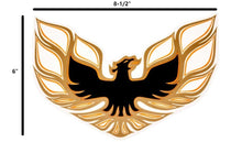Load image into Gallery viewer, Gold Yellow Black Rear Spoiler Bird Decal 1973-1978 Pontiac Firebird Trans AM
