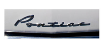 Load image into Gallery viewer, Front Hood Pontiac Script Emblem For 1956 Pontiac Chieftain Star Chief USA Made
