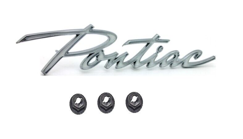 Pontiac Script Front Grille Emblem For 1961 Pontiac Tempest and LeMans USA Made