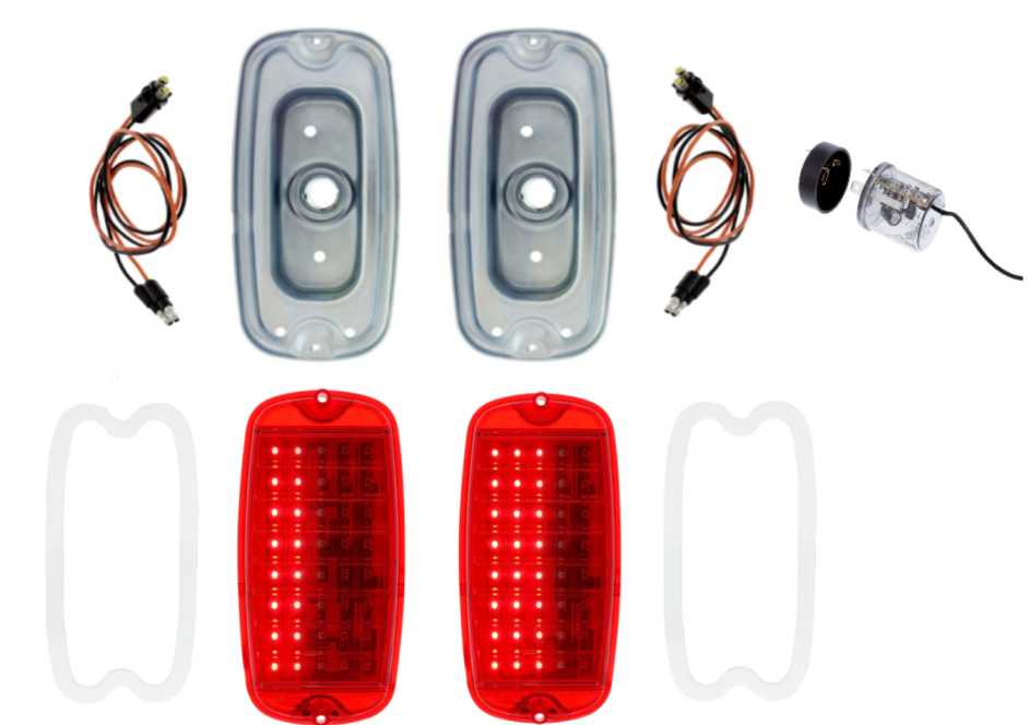 Sequential LED Tail Light & Housing Set For 1960-1966 Chevy/GMC Fleetside Trucks