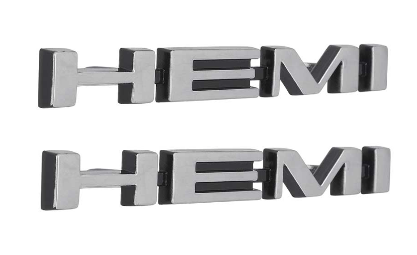 OER Zinc Diecast Hemi Hood Emblem Set For 1969-1970 Coronet GTX Road Runner