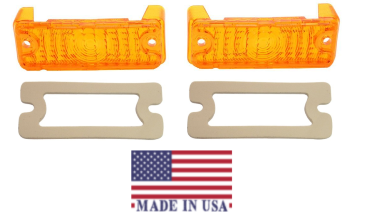 Trim Amber Parking Light Lens and Gasket Set 1968-1969 Chevy II Nova USA Made