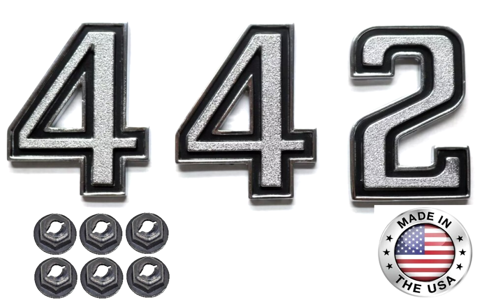 442 Fender Emblem For 1967-1973 Oldsmobile Cutlass 442 Models Made in the USA