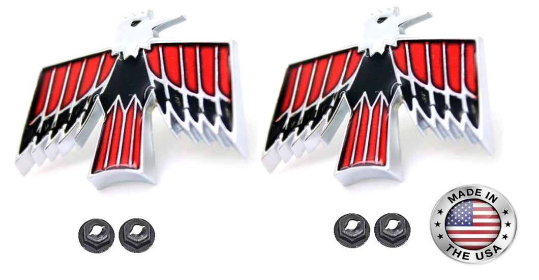 Front Fender Bird Logo Emblem Set For 1967-1968 Pontiac Firebird Made in the USA