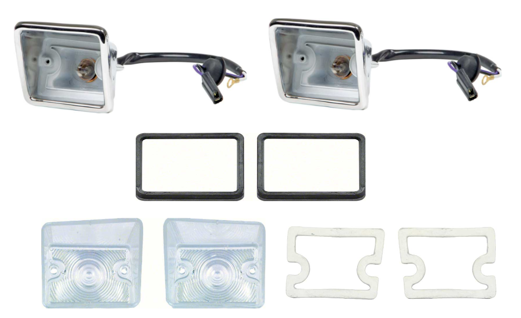 OER RS Park Lamp Housing and Lens Set For 1967-1968 Chevy Camaro Rally Sport