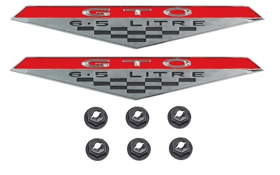 Zinc Die-Cast Door Panel Emblem Set For 1965-1968 Pontiac GTO Made in the USA