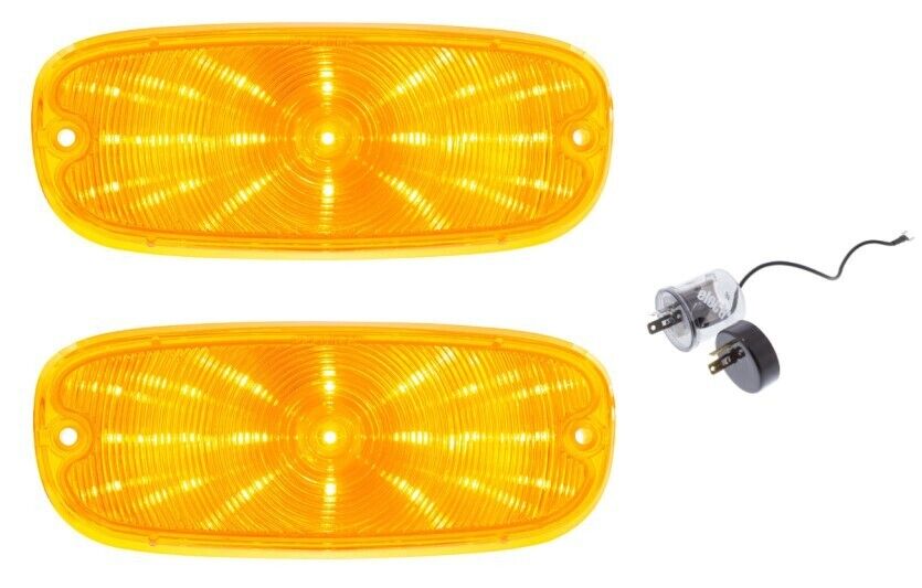 United Pacific LED Amber Park Lamp Light Set For 1958-1959 Chevy Pickup Trucks