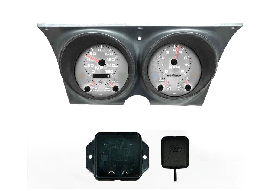 White LED Analog Gauge Panel With GPS Speed For 1967-1968 Firebird and Camaro