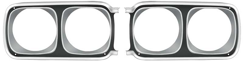 OER Aluminum Headlamp Bezel Set For 1969 Plymouth Sport Satellite and GTX